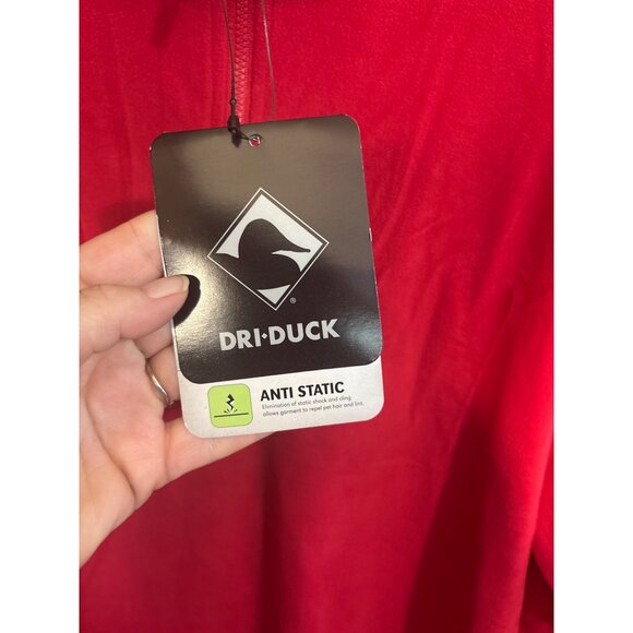 Dri-Duck Mens Red 1/4 Zip Pullover Fleece Sweatshirt M Anti-Static NWT - Picture 4 of 5